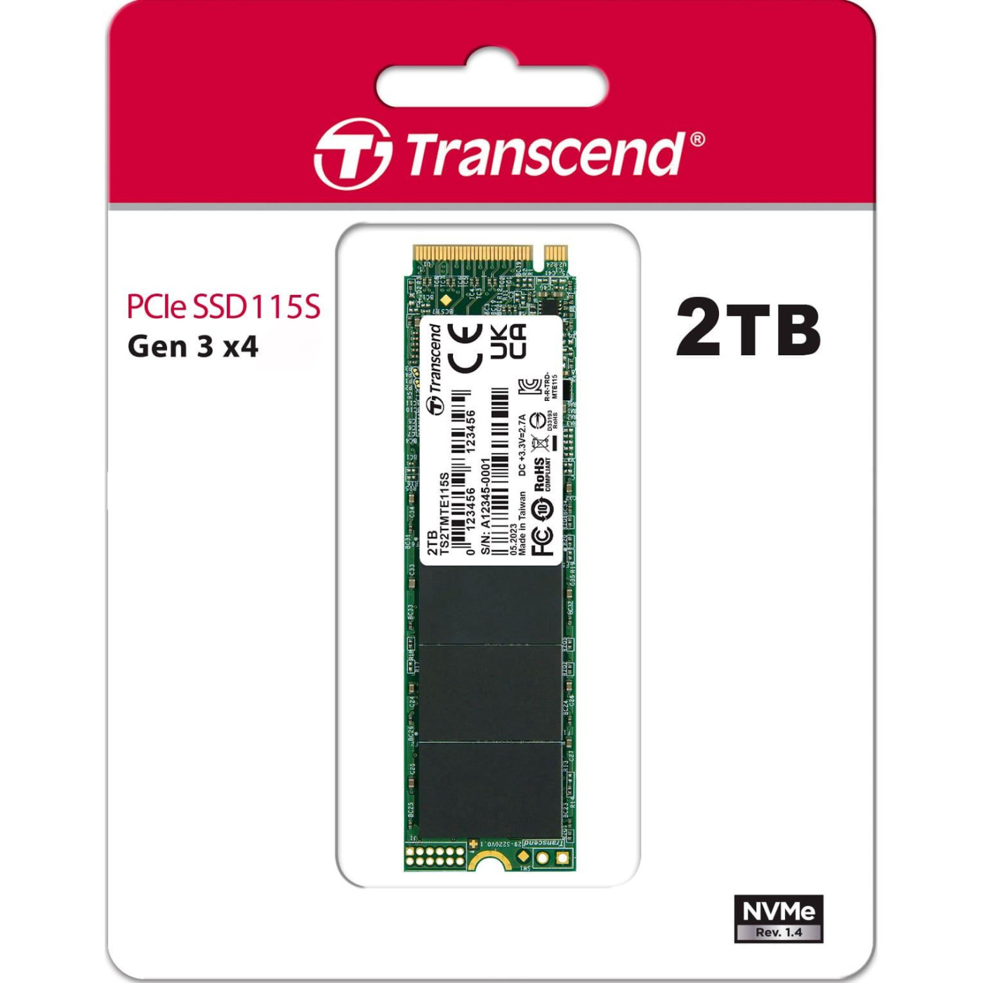 Накопичувач SSD Transcend m.2 NVMe 2TB (TS2TMTE115S)