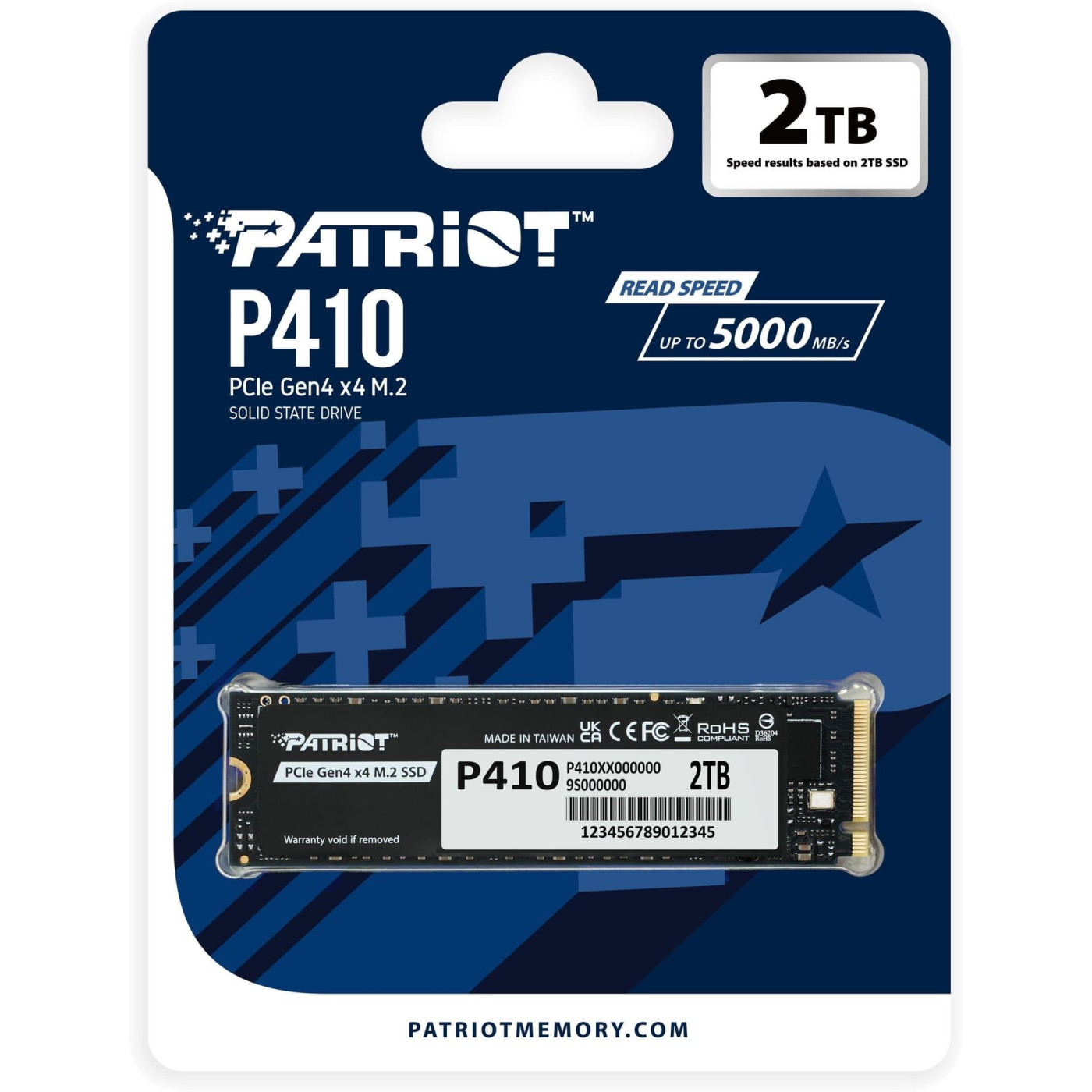 Накопитель SSD Patriot m.2 NVMe 2Tb P410 PCIe 4.0x4 (P410P2TBM28H)