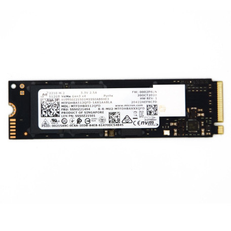 Накопитель SSD m.2 NVMe 512Gb Micron Gen3x4 (MTFDHBA512QFD) Б/у
