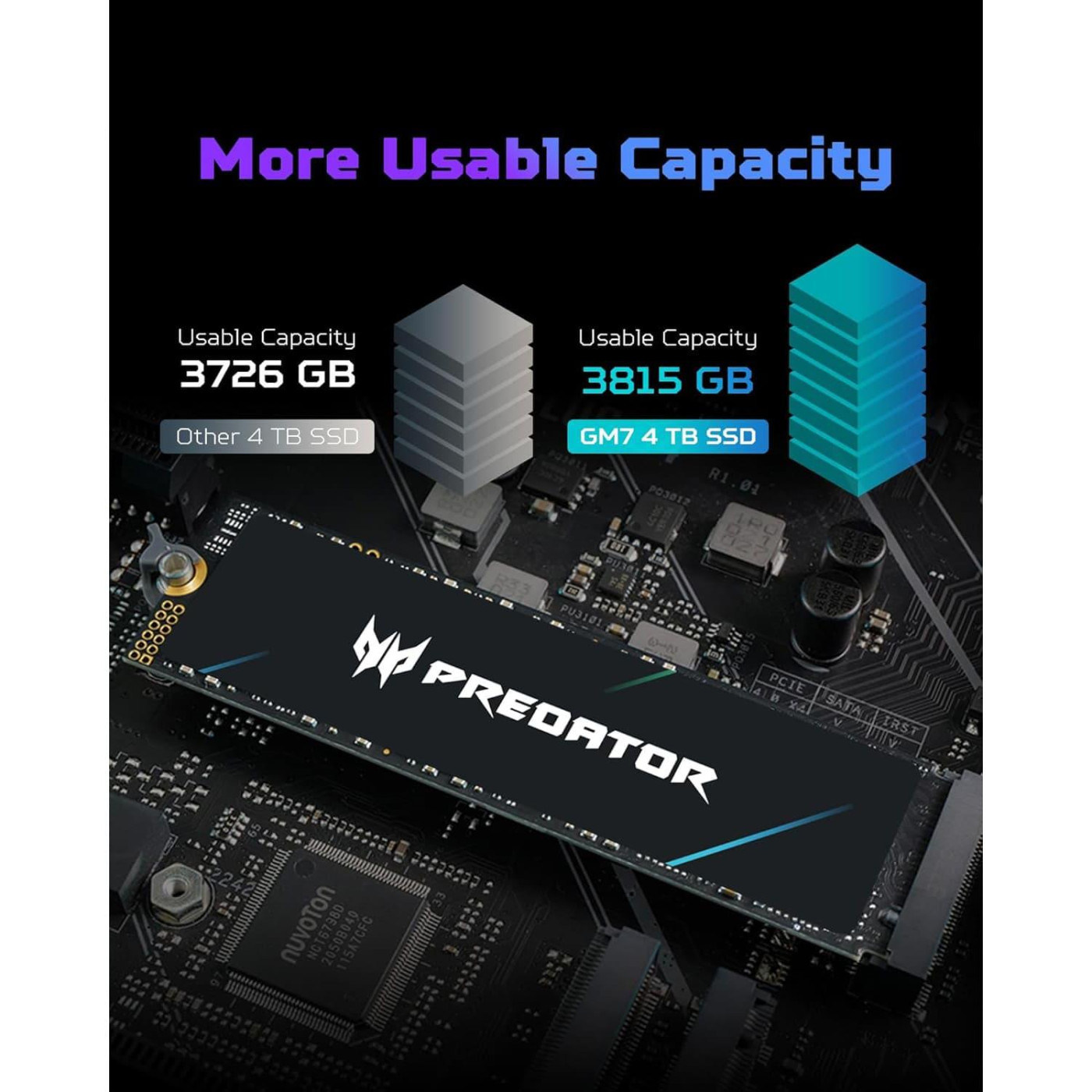 Накопичувач SSD Acer Predator m.2 NVMe 1TB GM7 PCI 4.0 x4 (BL.9BWWR.118)