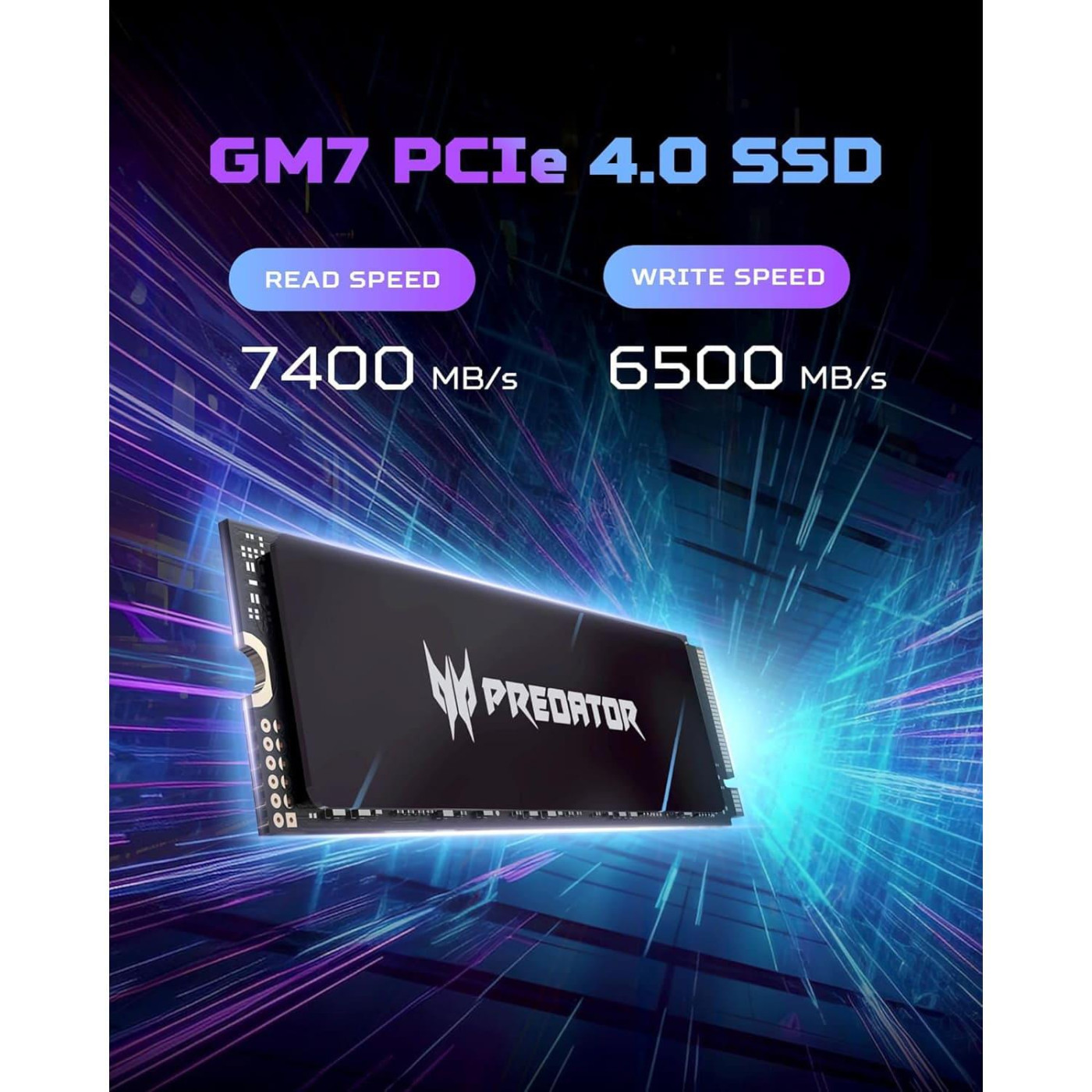 Накопитель SSD Acer Predator m.2 NVMe 4TB GM7 PCI Express 4.0 x4 (BL.9BWWR.120)