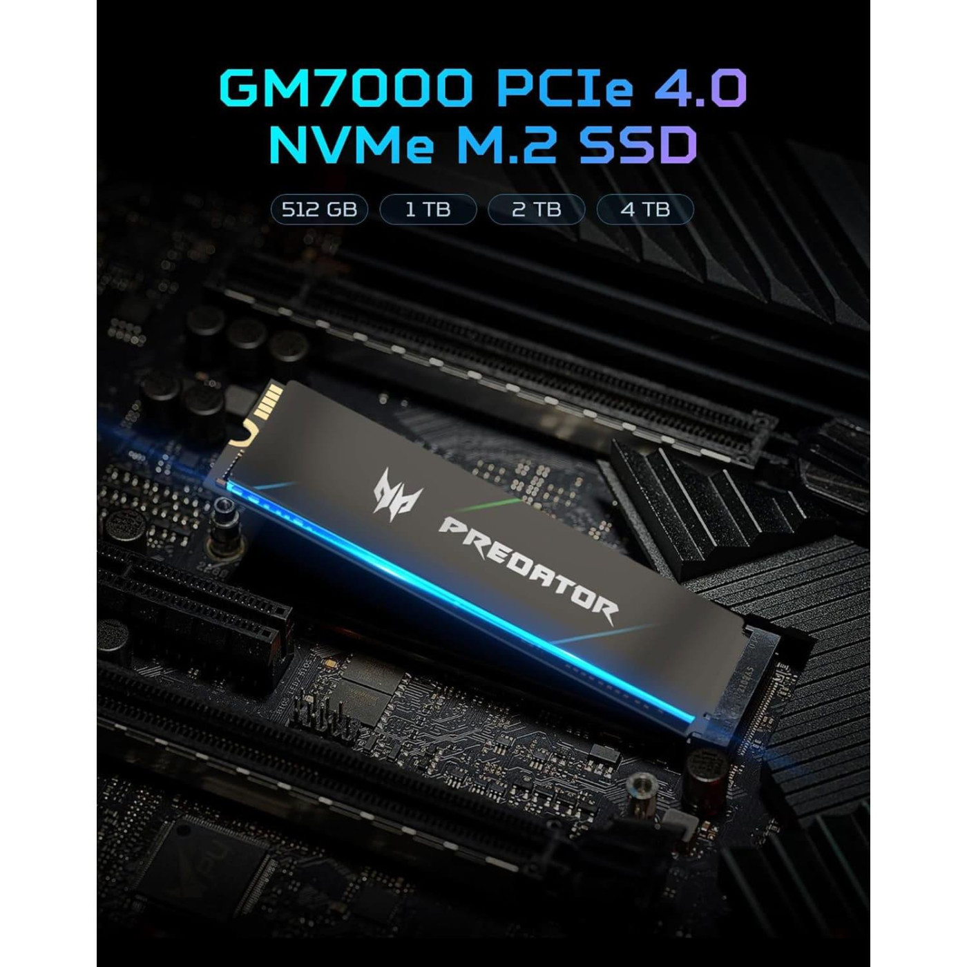 Накопитель SSD Acer Predator m.2 NVMe 4TB GM7000 PCI Express 4.0 x4 (BL.9BWWR.107)