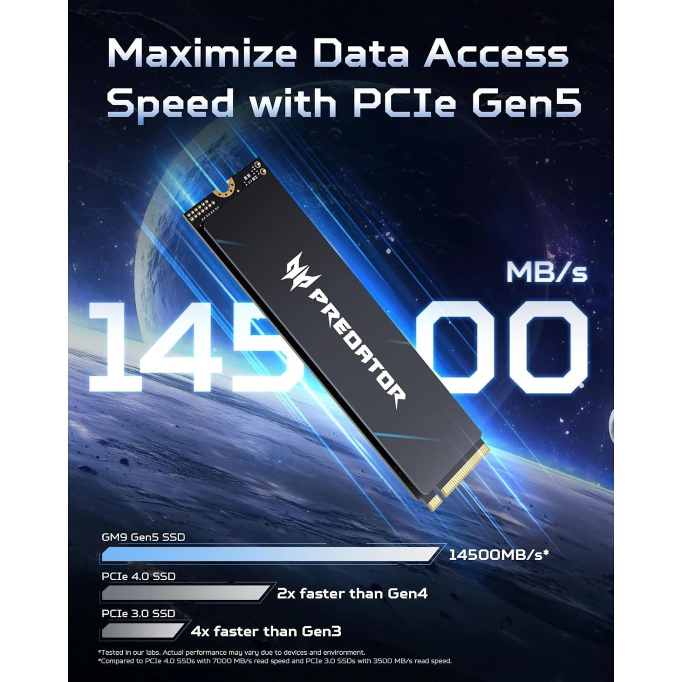 Накопитель SSD Acer Predator m.2 NVMe 4TB GM9 PCI Express 5.0 x4 (BL.9BWWR.138)
