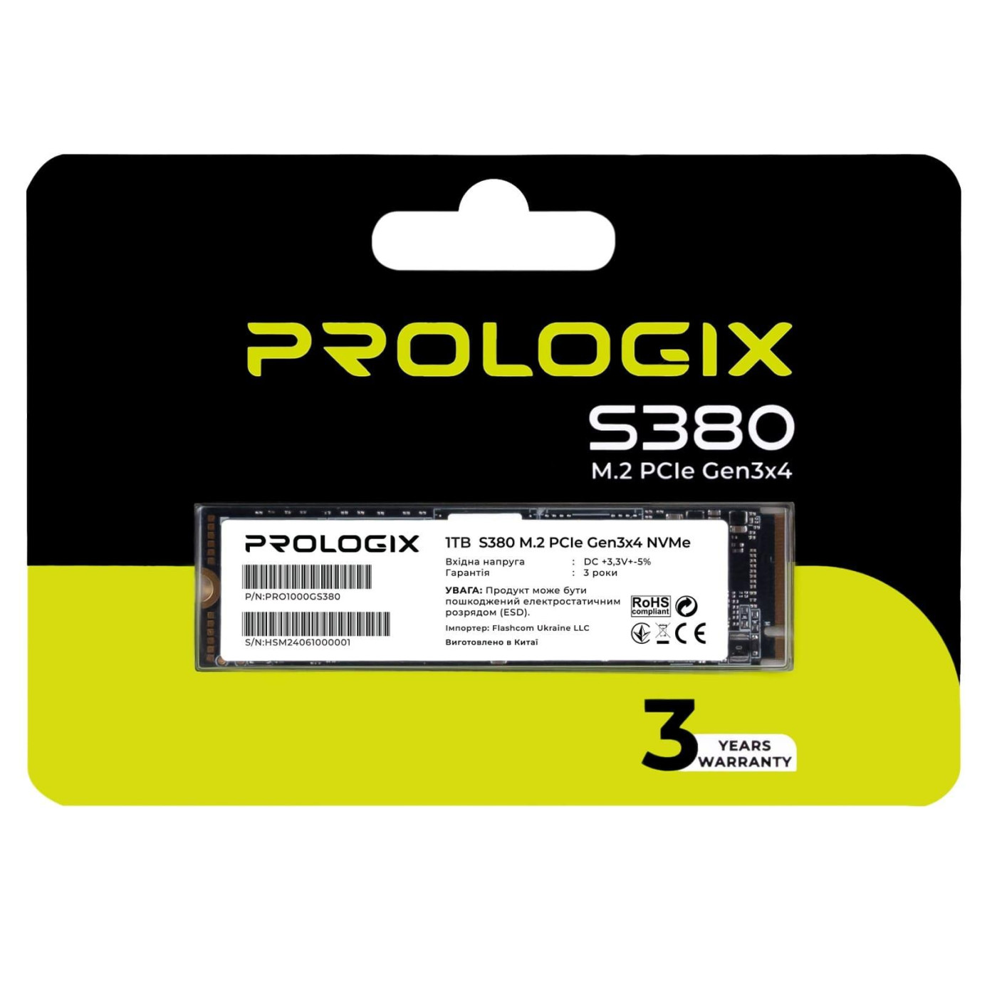 Накопичувач SSD ProLogix m.2 NVMe 1TB S380 (PRO1000GS380)