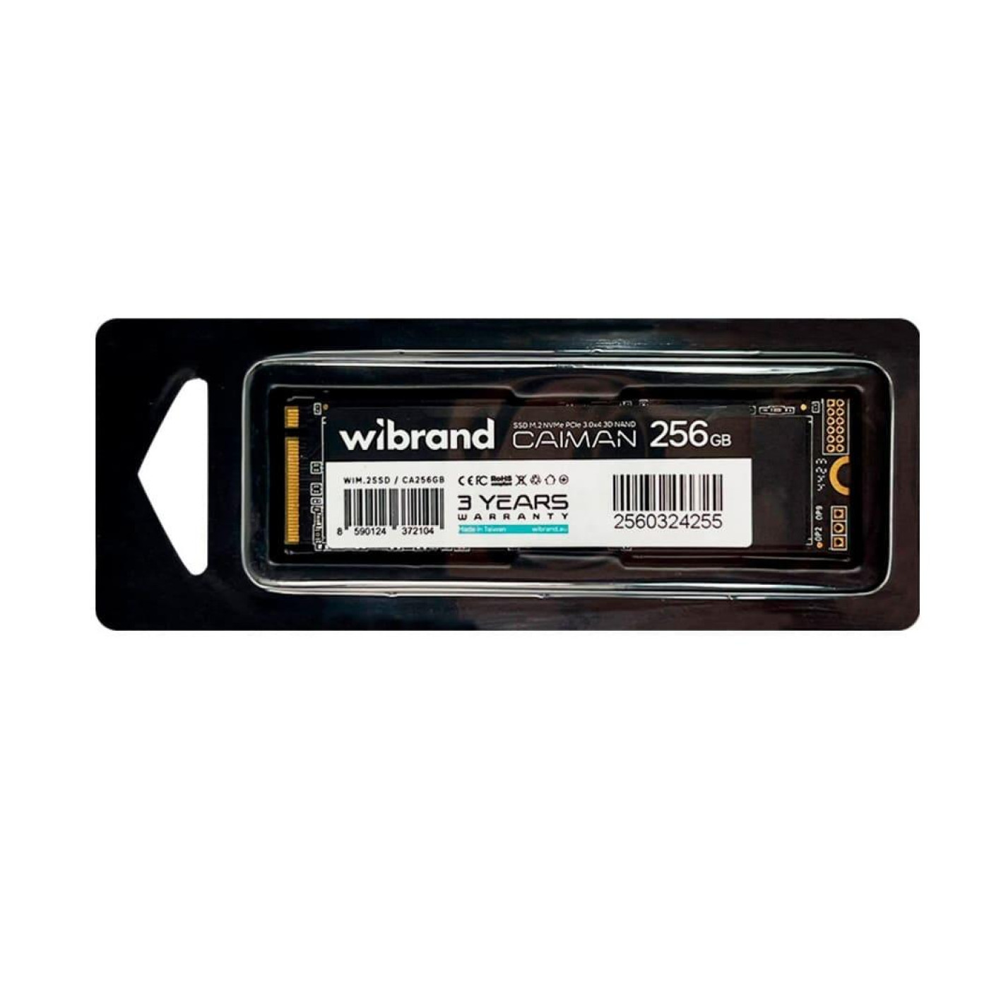 Накопичувач SSD Wibrand m.2 NVMe 256GB Caiman PCIe 3.0 240 250 (WIM.2SSD/CA256GB)