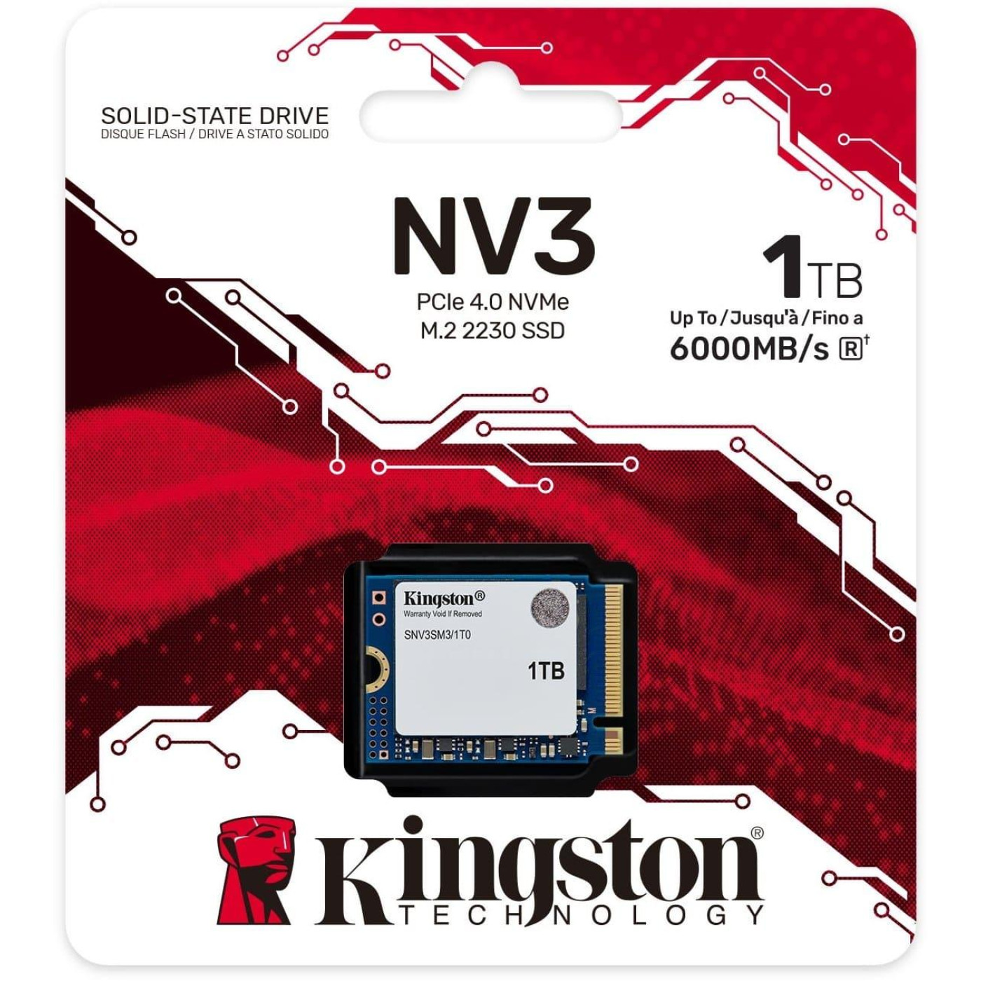 Накопичувач SSD Kingston m.2 NVMe 1Tb NV3 NVMe 2230 PCIe 4.0 x4 3D NAND (SNV3SM3/1T0)