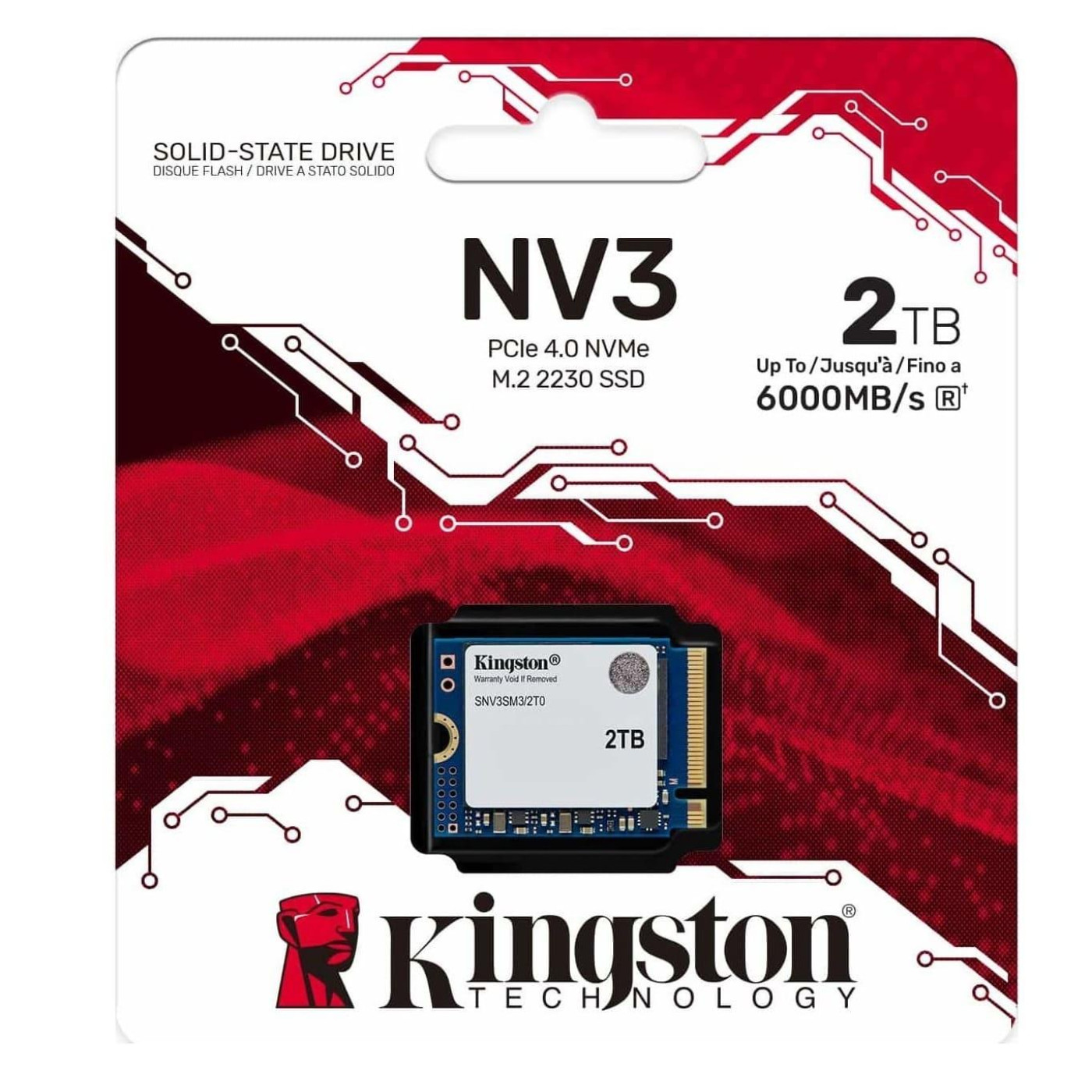 Накопичувач SSD Kingston m.2 NVMe 2Tb NV3 NVMe 2230 PCIe 4.0 x4 3D NAND (SNV3SM3/2T0)
