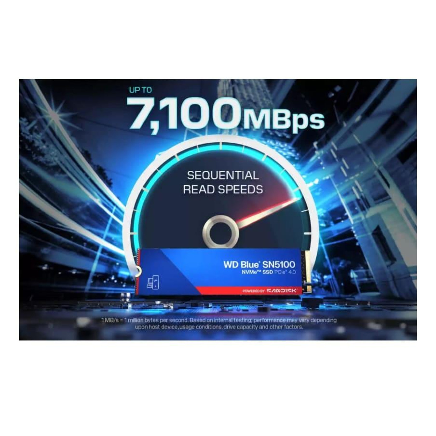 Накопичувач SSD Western Digital m.2 NVMe 1TB WD Blue SN5100 PCIe-E 4.0x4 (WDS100T5B0E-00CPE0)