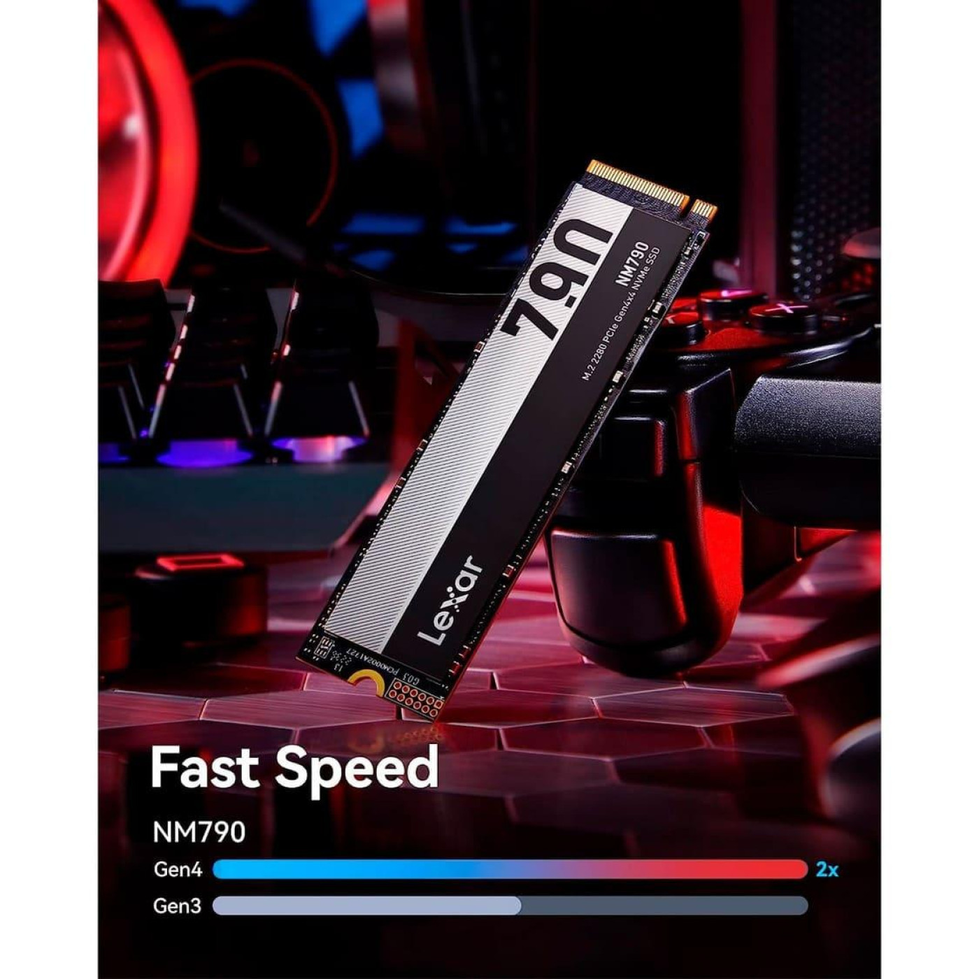Накопичувач SSD Lexar m.2 NVMe 4TB NM790 (LNM790X004T-RNNNG)