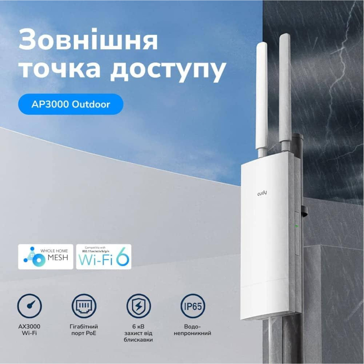 Точка доступа Cudy AP3000 WiFi6 2.5G (73-00527)