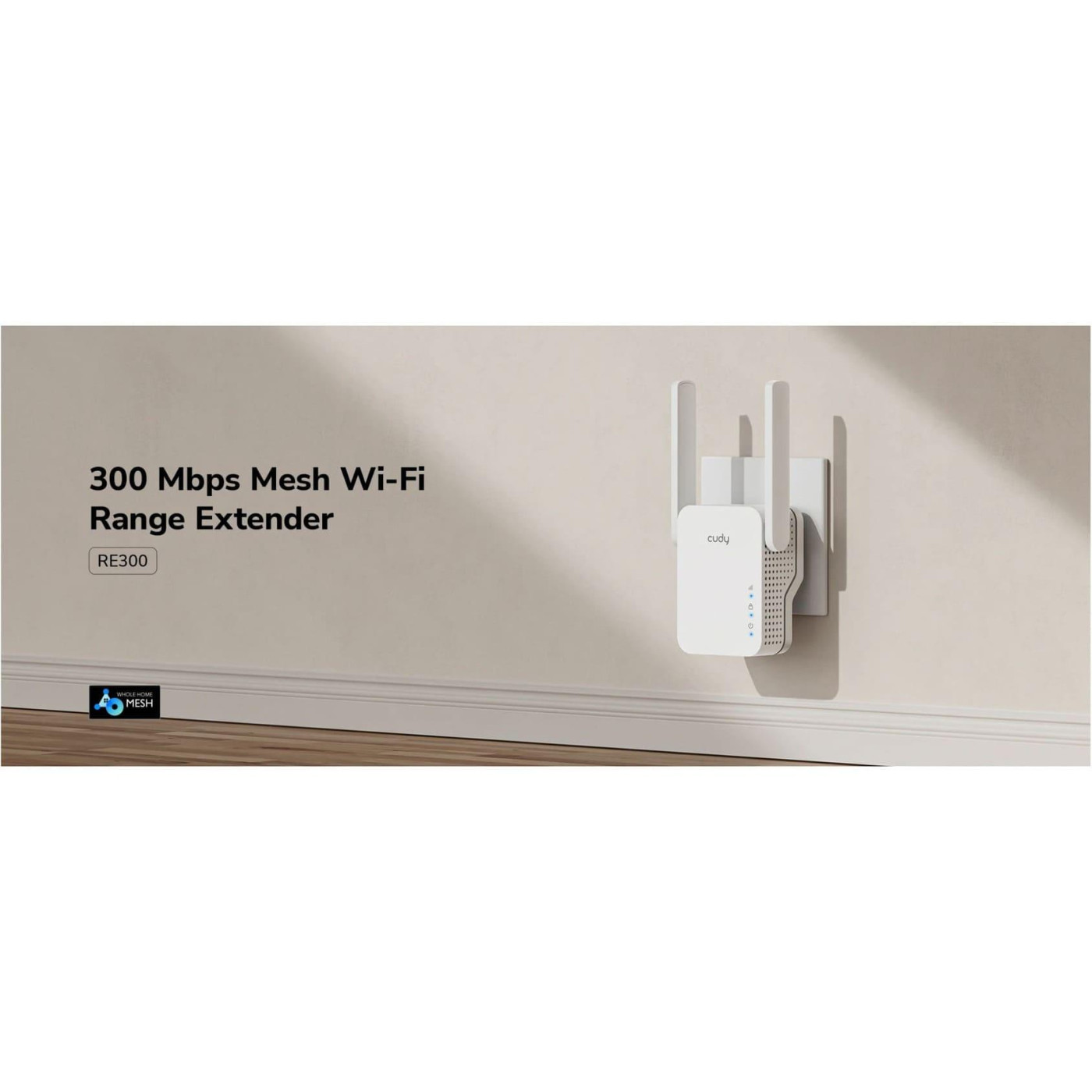Точка доступу Cudy RE300, N300 WiFi Mesh Repeater (RE3001)