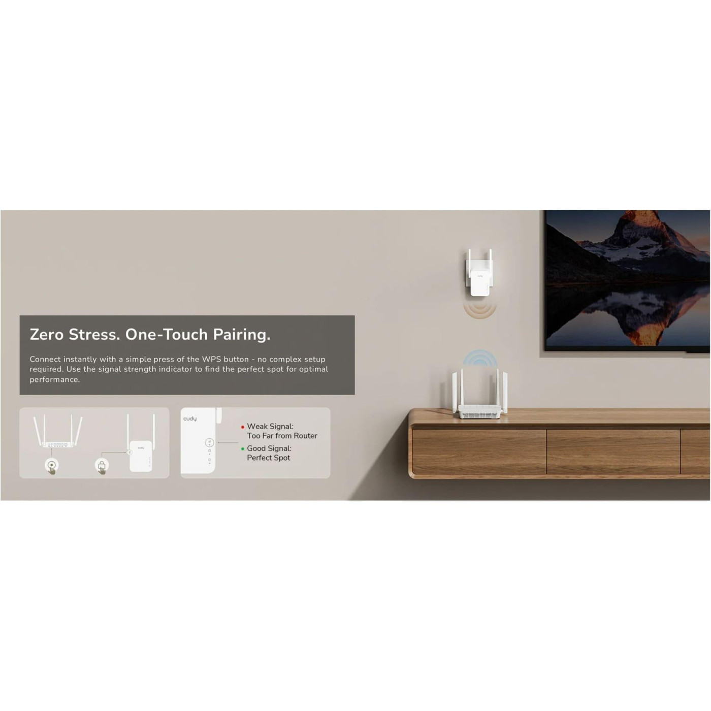Точка доступу Cudy RE300, N300 WiFi Mesh Repeater (RE3001)