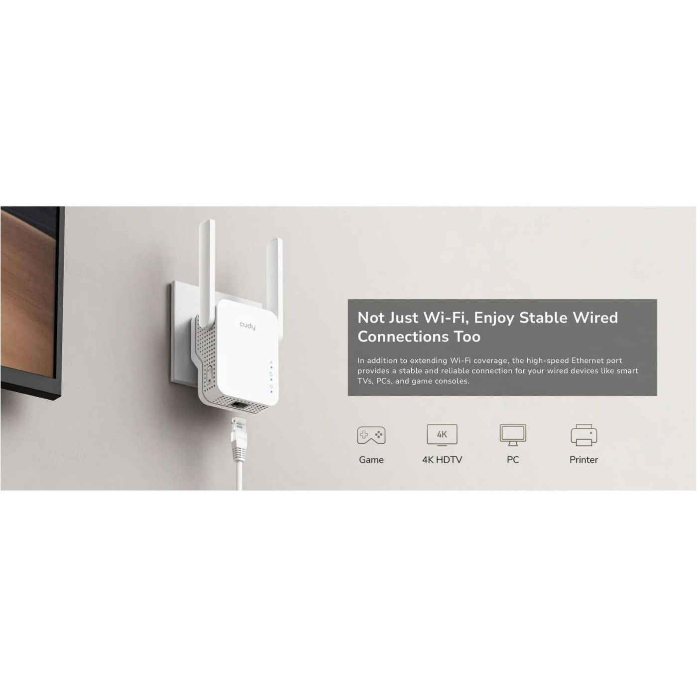 Точка доступу Cudy RE300, N300 WiFi Mesh Repeater (RE3001)