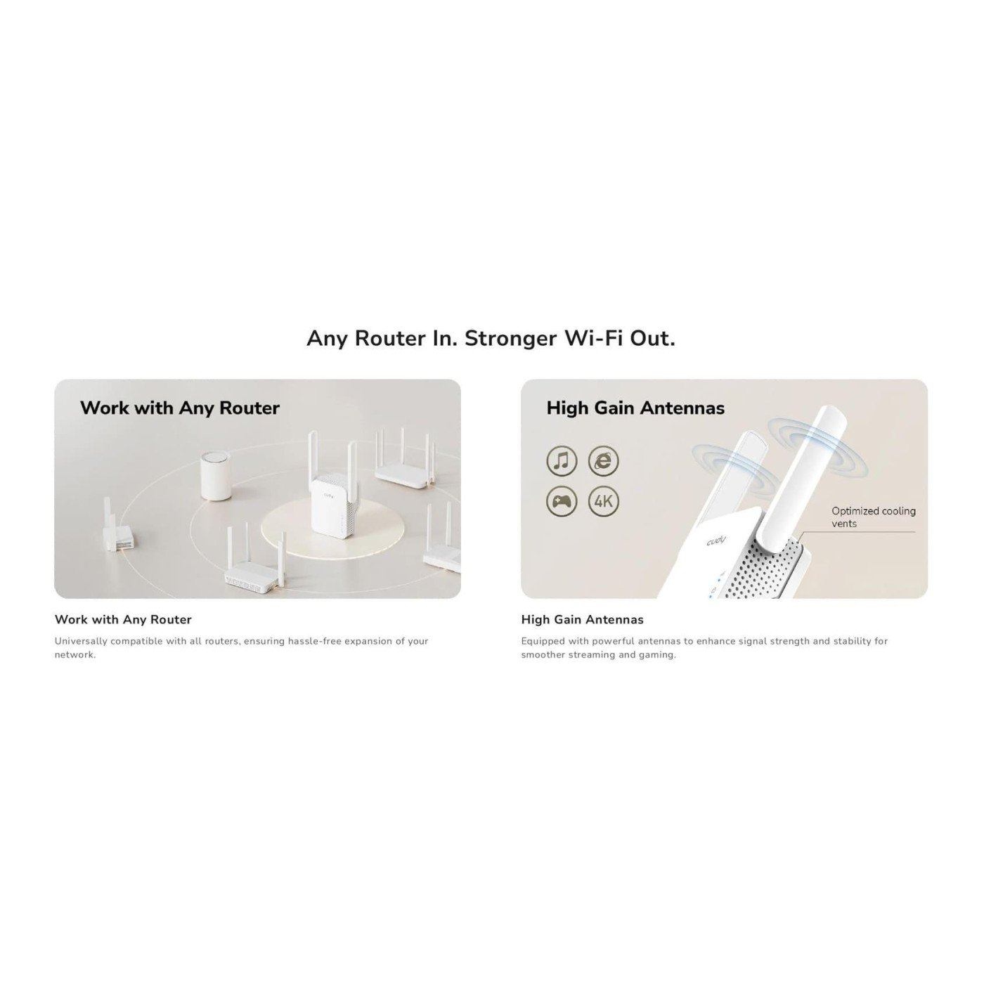 Точка доступу Cudy RE300, N300 WiFi Mesh Repeater (RE3001)