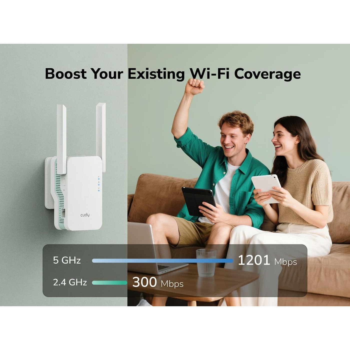 Точка доступа Cudy Wi-Fi сигналу RE1500, AX1500 Wi-Fi 6 Mesh Repeater (RE1500)