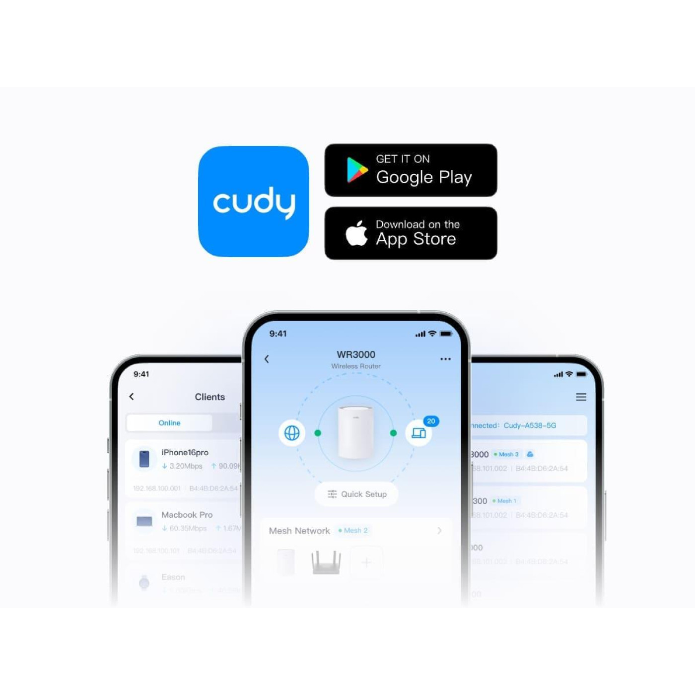 Точка доступа Cudy Wi-Fi сигналу RE3000, BE3600 WiFi 7 Mesh Repeater (RE3600)