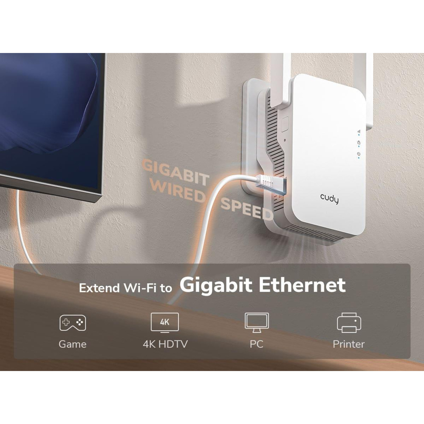 Точка доступа Cudy Wi-Fi сигналу RE3000, BE3600 WiFi 7 Mesh Repeater (RE3600)