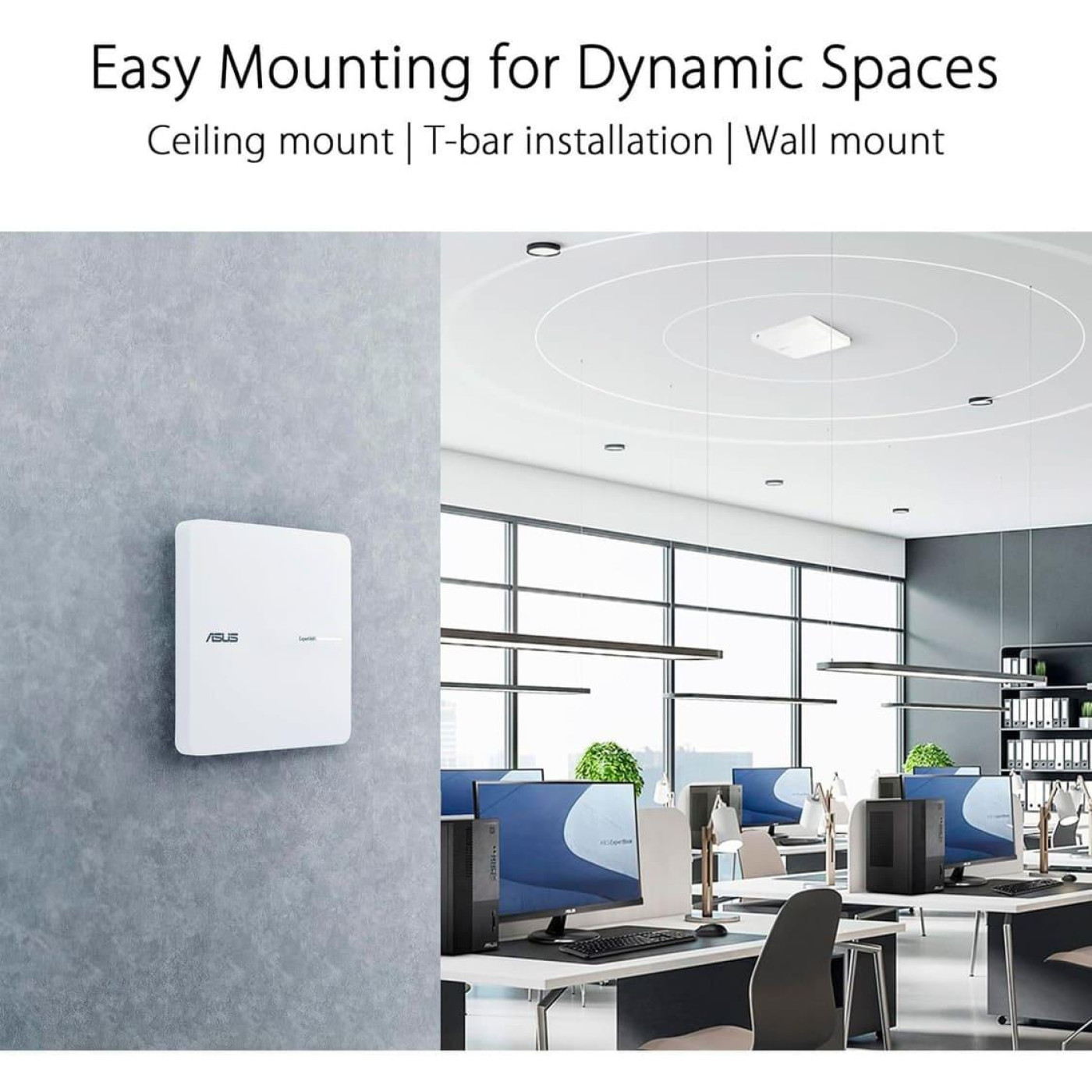 Точка доступа ASUS ExpertWIFI EBA63 AX3000, 1xGE LAN, PoE, MESH (90IG0880-MO3C00)