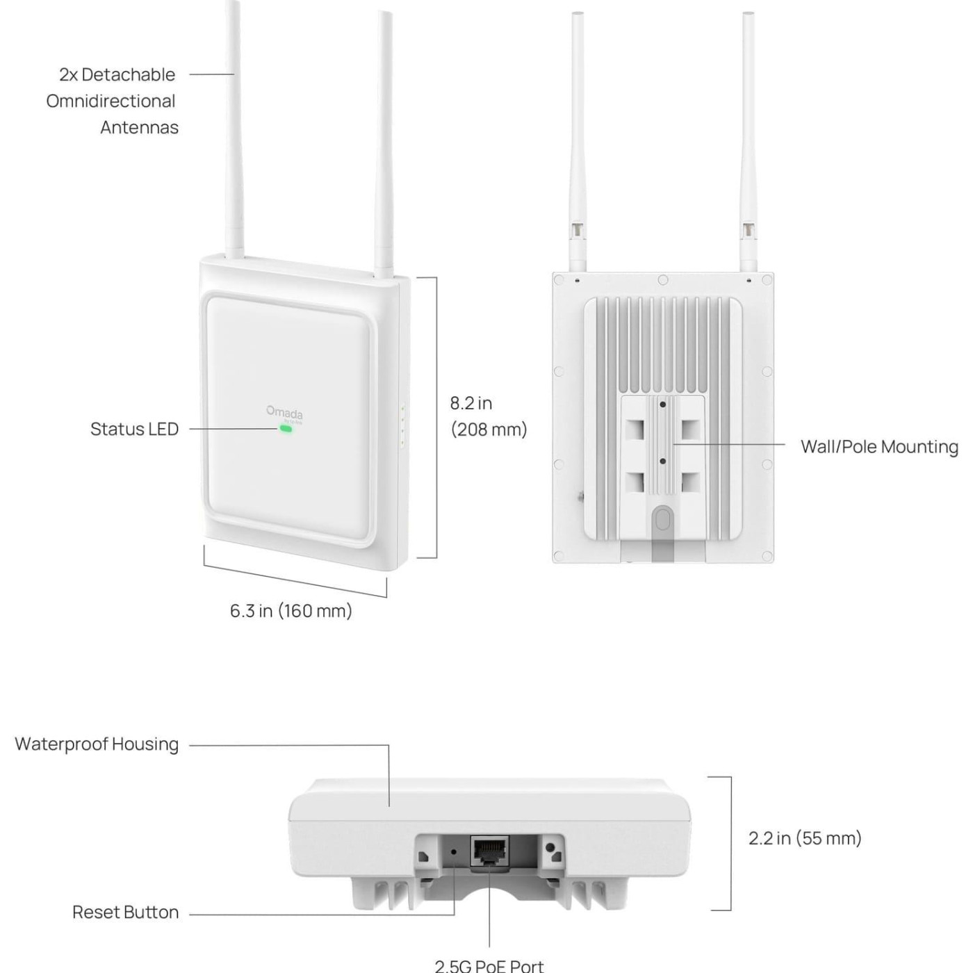 Точка доступу TP-LINK EAP725 OUTDOOR BE5000,  1xGE LAN, PoE