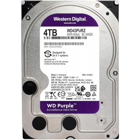 Жесткий диск Western Digital 3.5 SATA 4.0TB Purple 5400rpm 256MB (WD43PURZ)