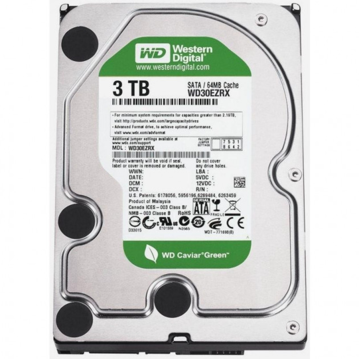 WD Green 3TB HDD WD30EZRX 2個組 Купить Жесткий диск Western Digital 3.5 Green 3Tb (WD30EZRX) Б/у