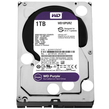 Жесткий диск Western Digital 3.5 Purple 1Tb (WD10PURZ)