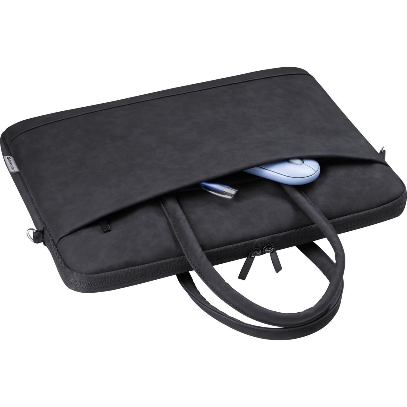 Сумка для ноутбука Defender 15.6'' Trendy з кишенею, шкіра, чорна (26130)