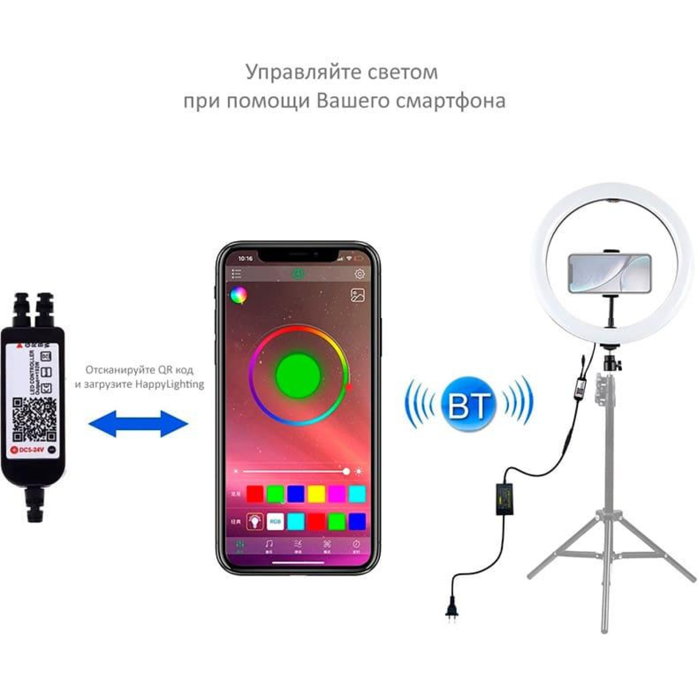 Кильцева LED лампа Puluz PU411EU 12