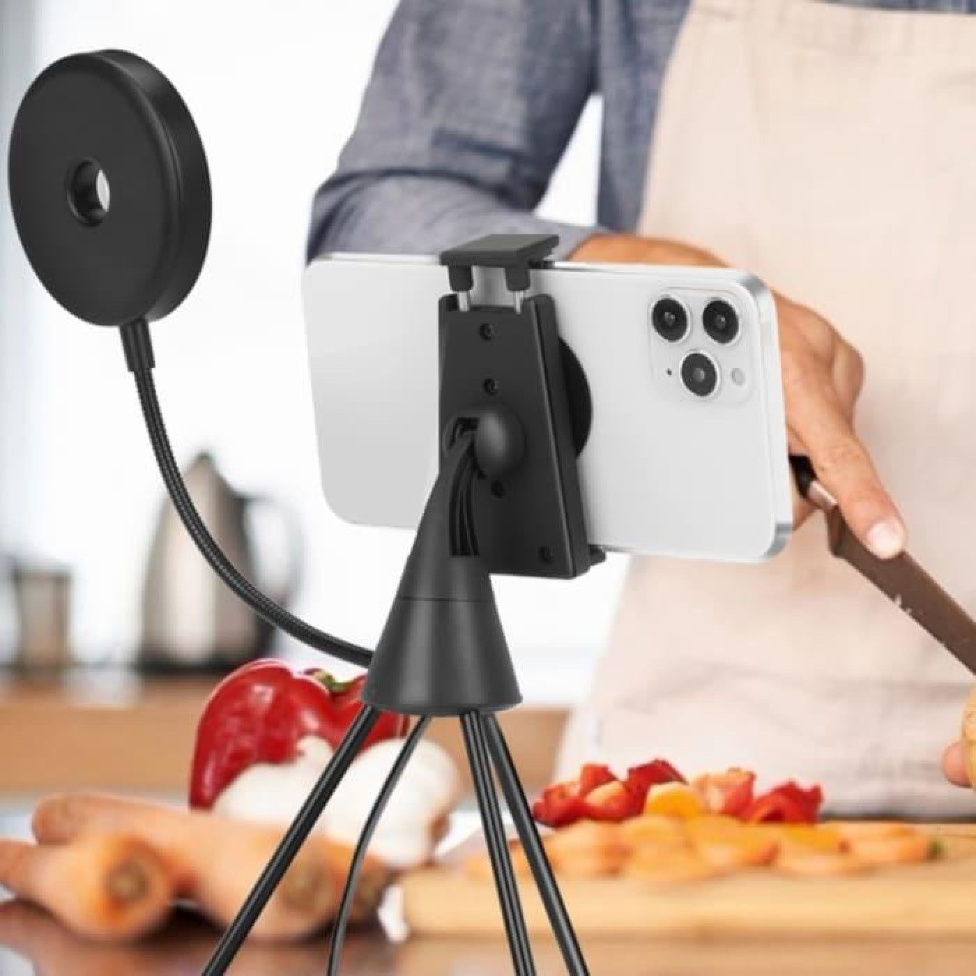 Кильцева LED лампа Puluz SYA0014601 зи штативом для телефону