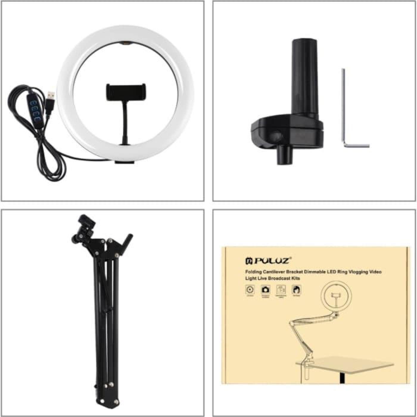 Кильцева USB LED лампа Puluz PKT3090B 10,2