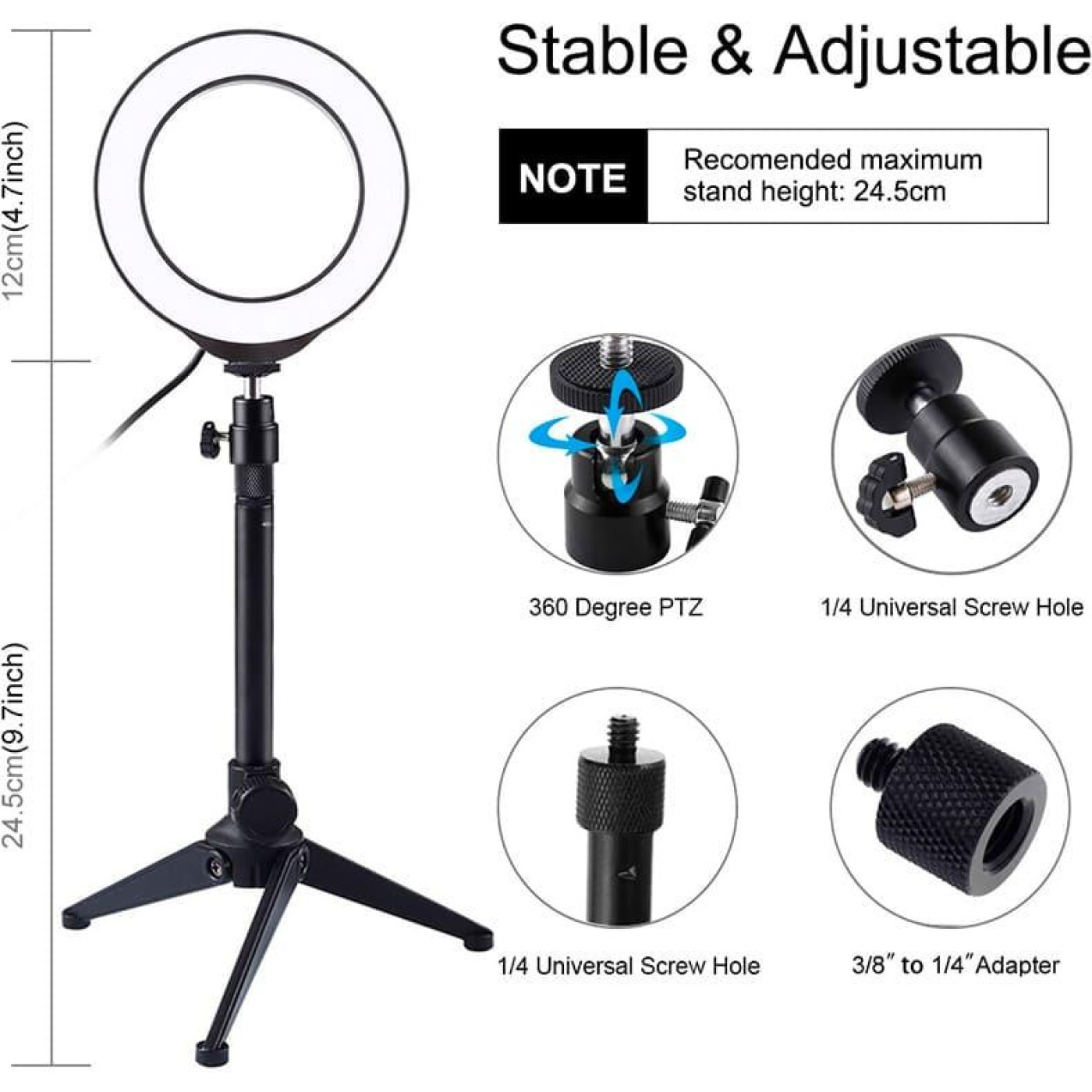 Кільцева USB RGBW LED лампа Puluz PKT3049B 4.7