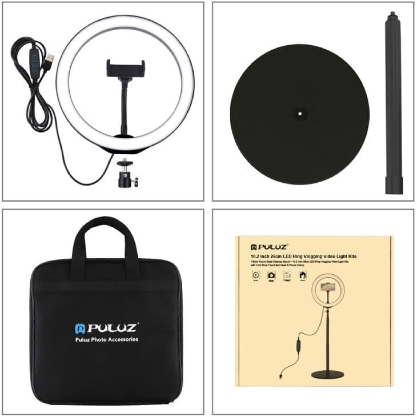 Кольцевая USB LED лампа Puluz PKT3039 10.2