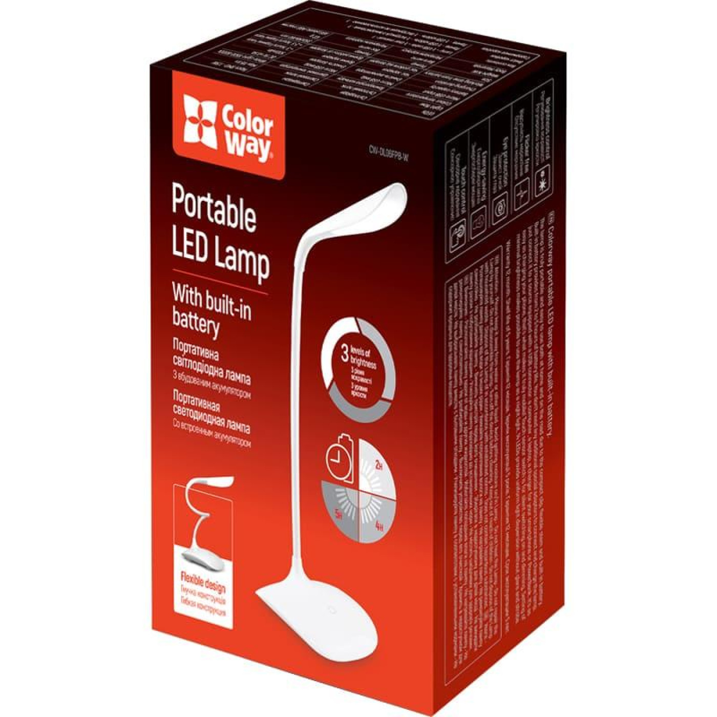 Настольная лампа ColorWay LED лампа Portable & Flexible з вбудованим акумулятором White (CW-DL06FPB-W_OEM)