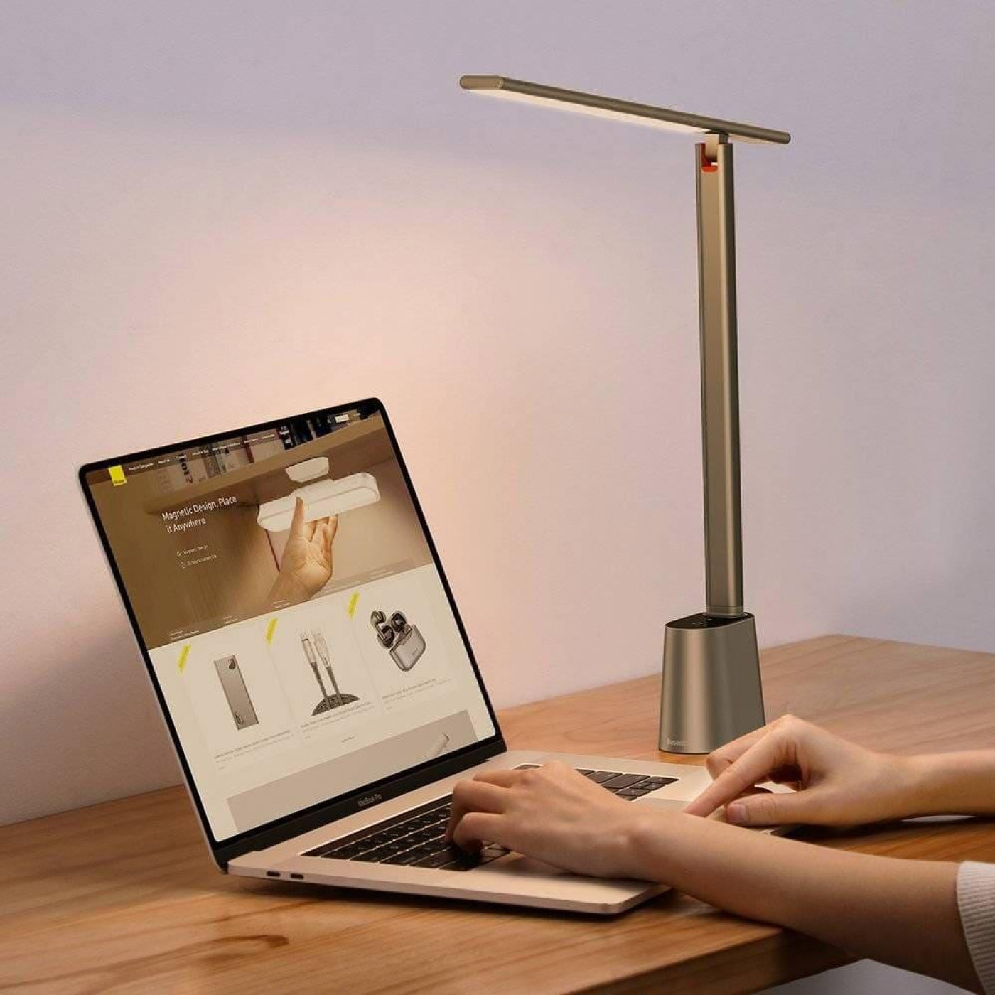 Настільна лампа Baseus Smart Eye Series Charging Folding (Smart Light) gray DGZG-0G (DGZG-0G)