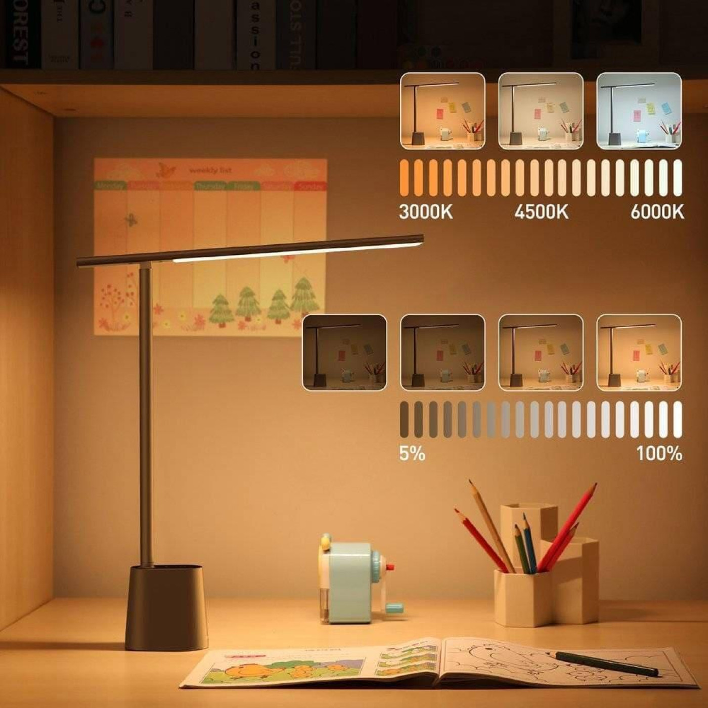 Настільна лампа Baseus Smart Eye Series Charging Folding (Smart Light) gray DGZG-0G (DGZG-0G)