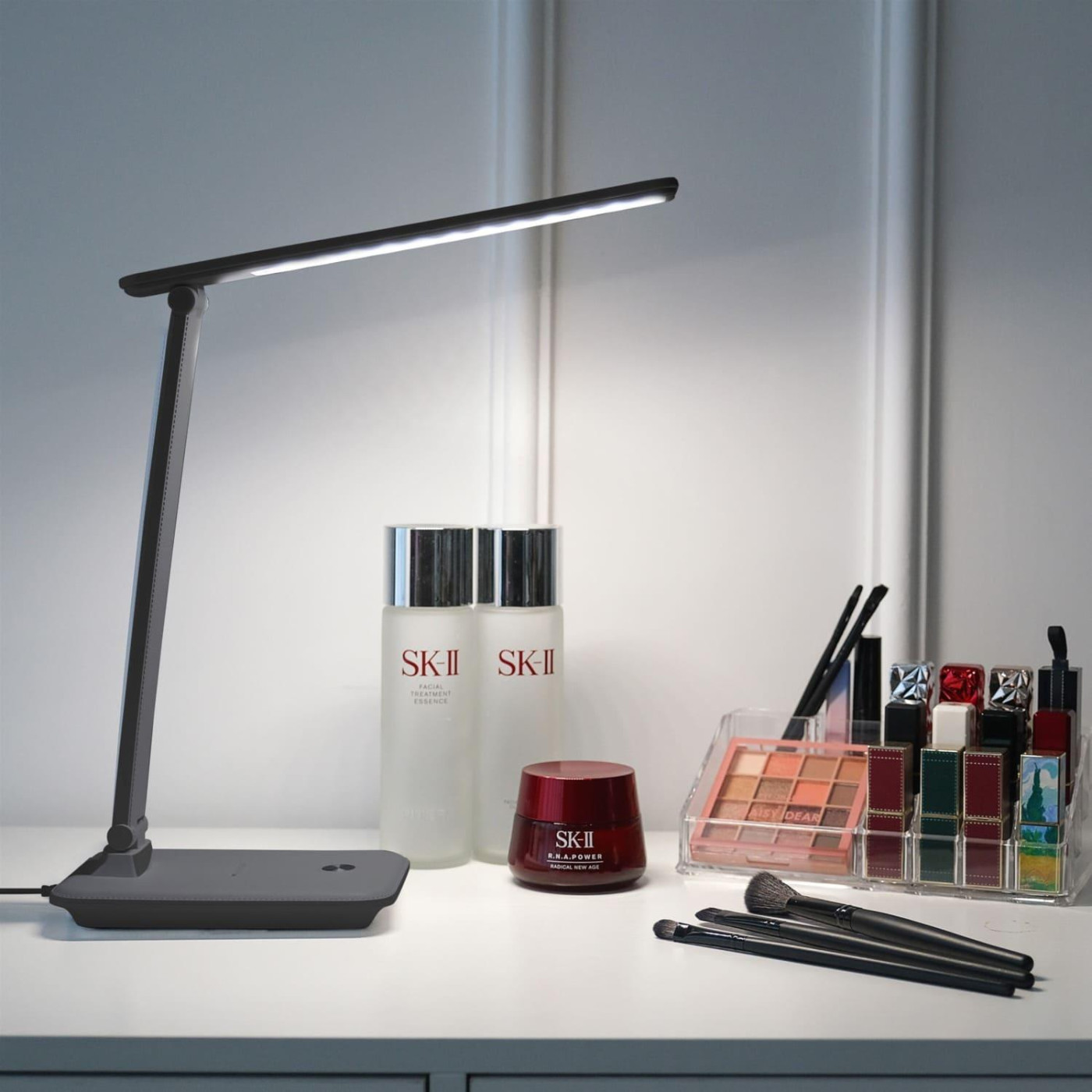 Настільна лампа OSRAM Panan DISK FOLD SQ 6.5W 3000К 4000К 6500К з димером Чорний (4099854363887)