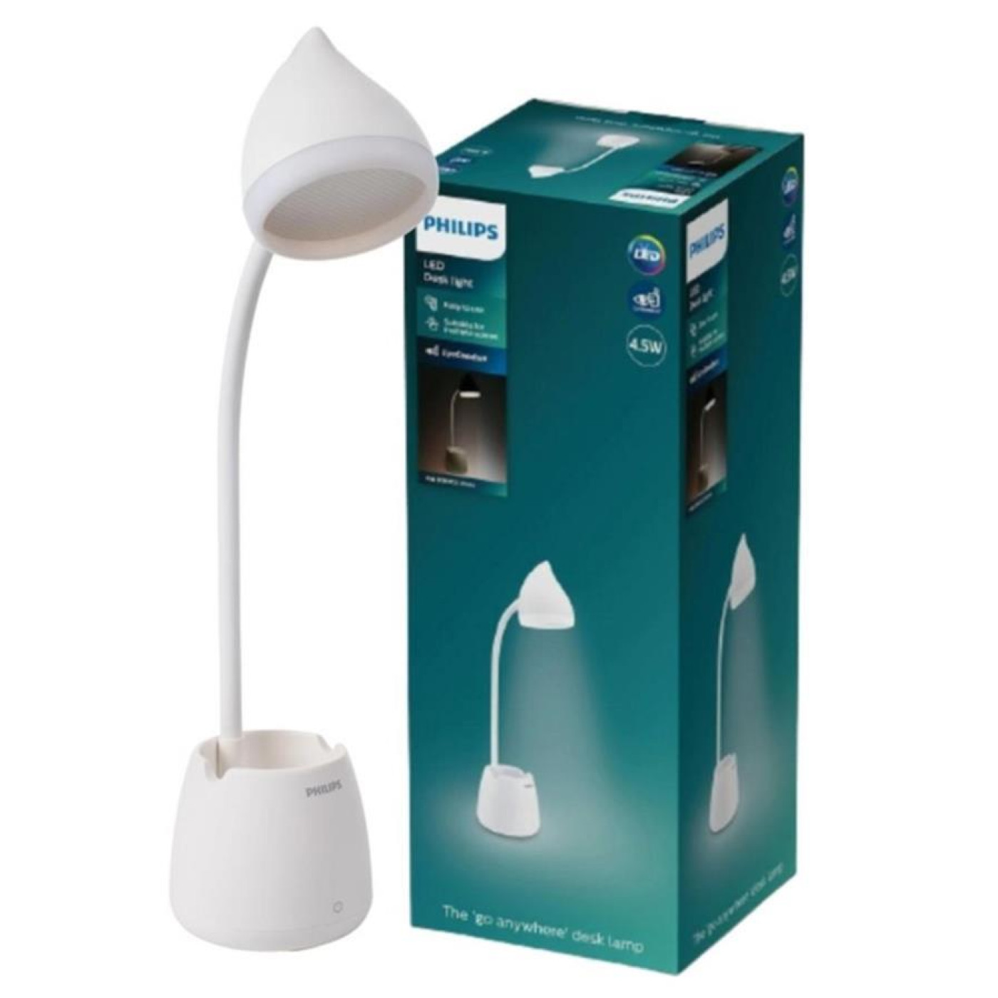 Настільна лампа Philips Hat 4.5Вт 3000/4000/5700K 1800мАг USB-A білий (929003241007)