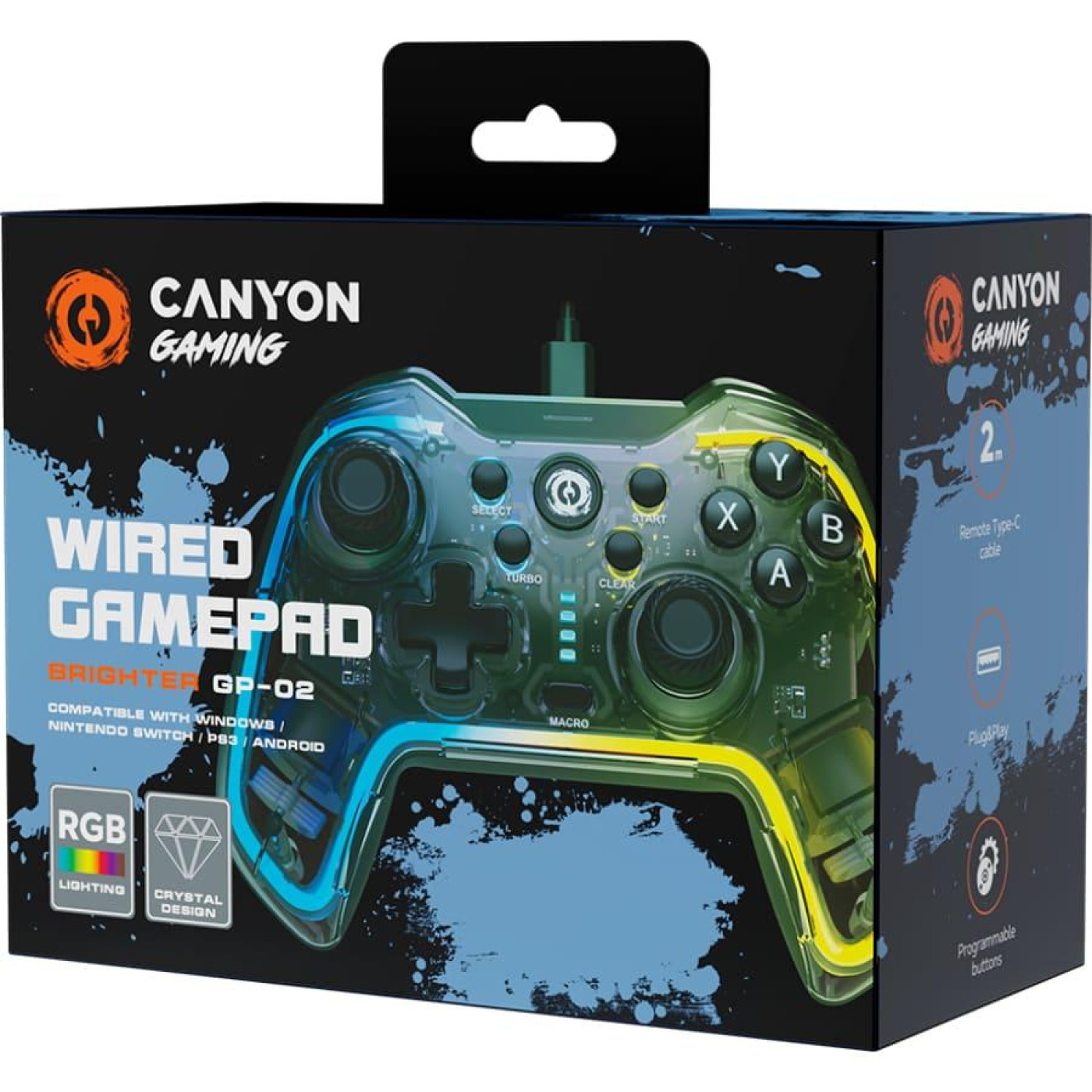 Геймпад Canyon Brighter GP-02 Wired Crystal (CND-GP02)