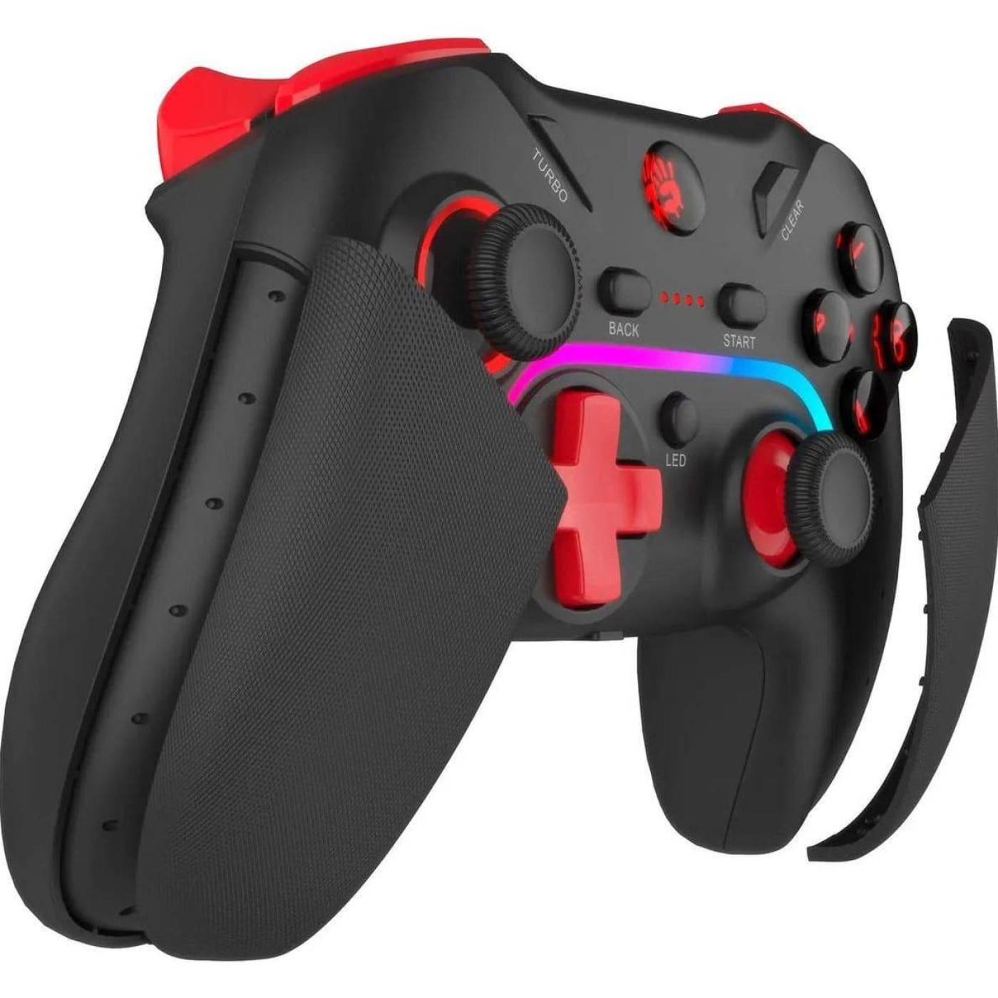 Геймпад A4Tech GPW70 ъBloodyъ, Black/Red, беспроводной (USB 2.4GHz), для ПК / PS3 / Switch / Android, двойная вибрация, 600 mAh