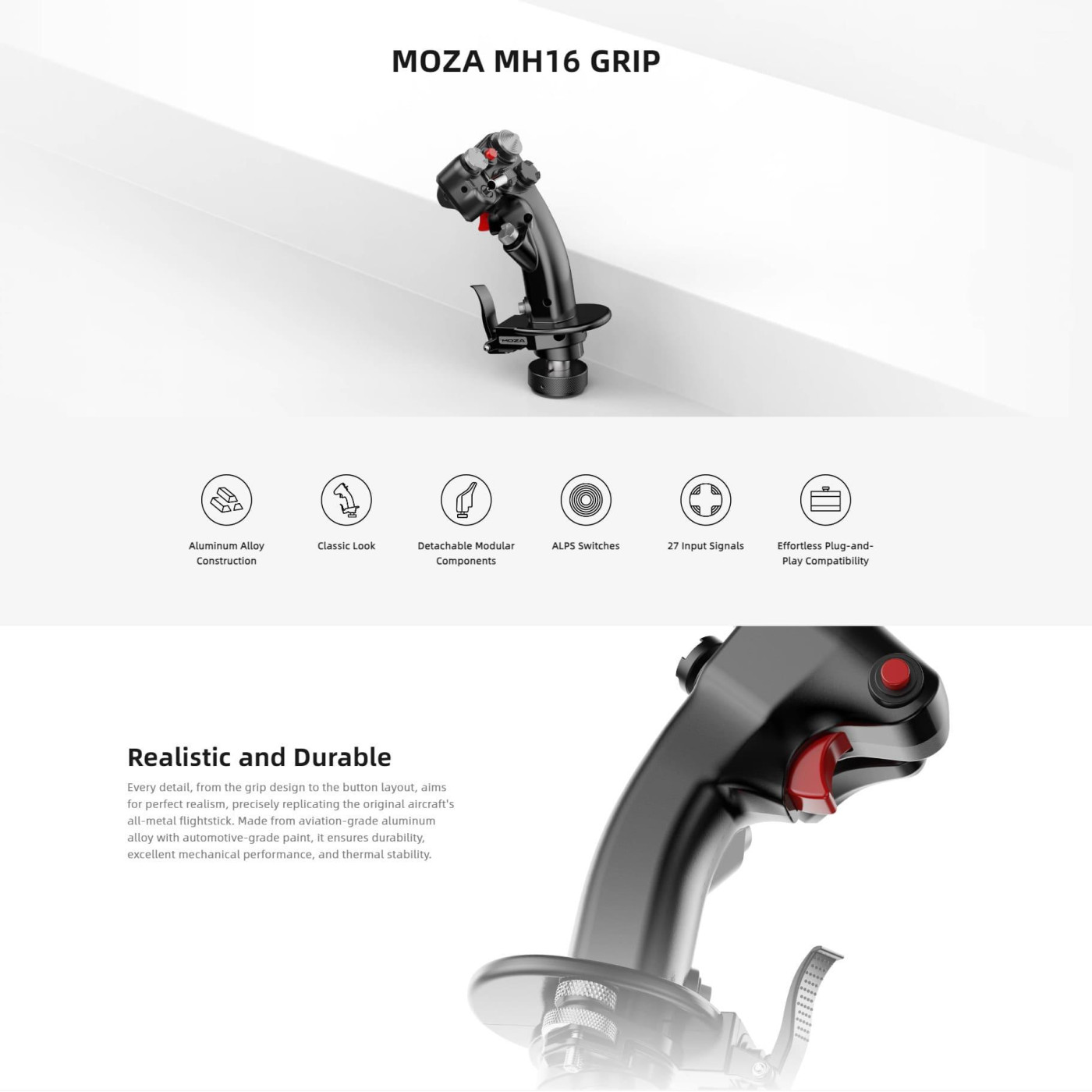 Геймпад MOZA Racing MOZA FLIGHT MH16 Flightstick (AS002_Moza)