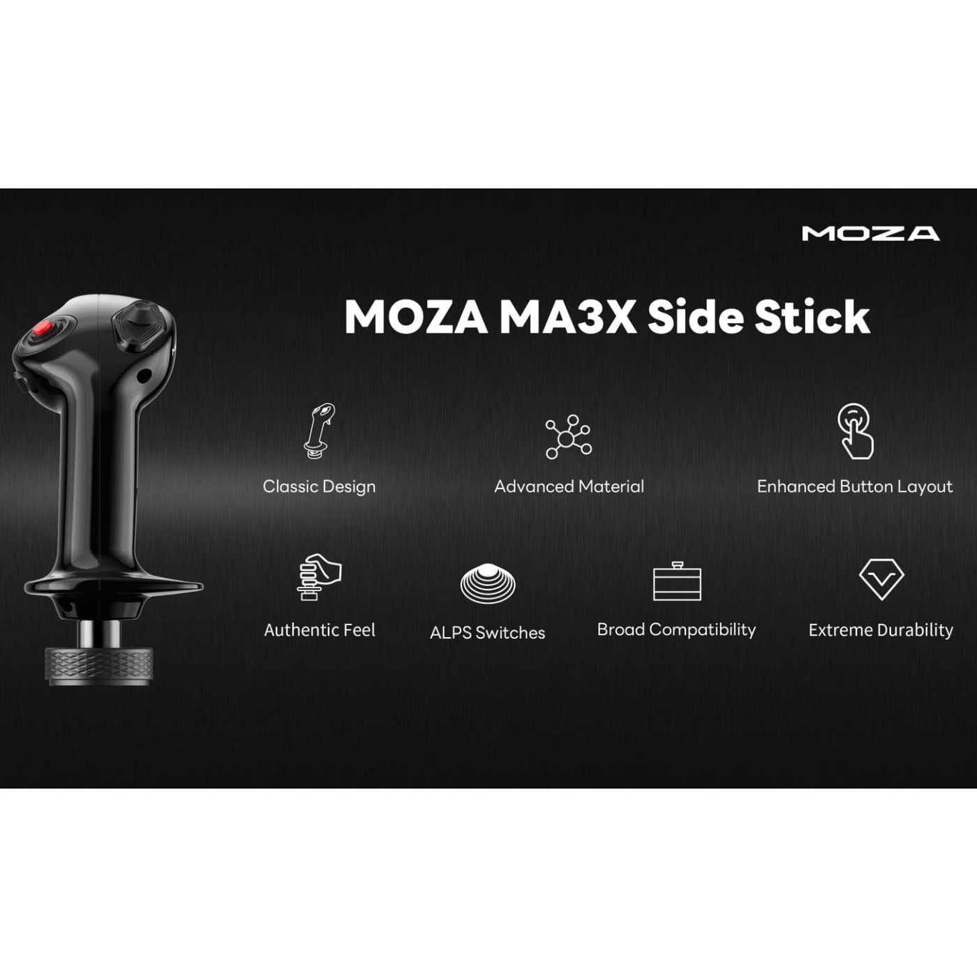 Геймпад MOZA Racing MOZA FLIGHT MA3X Sidestick (AS005_Moza)