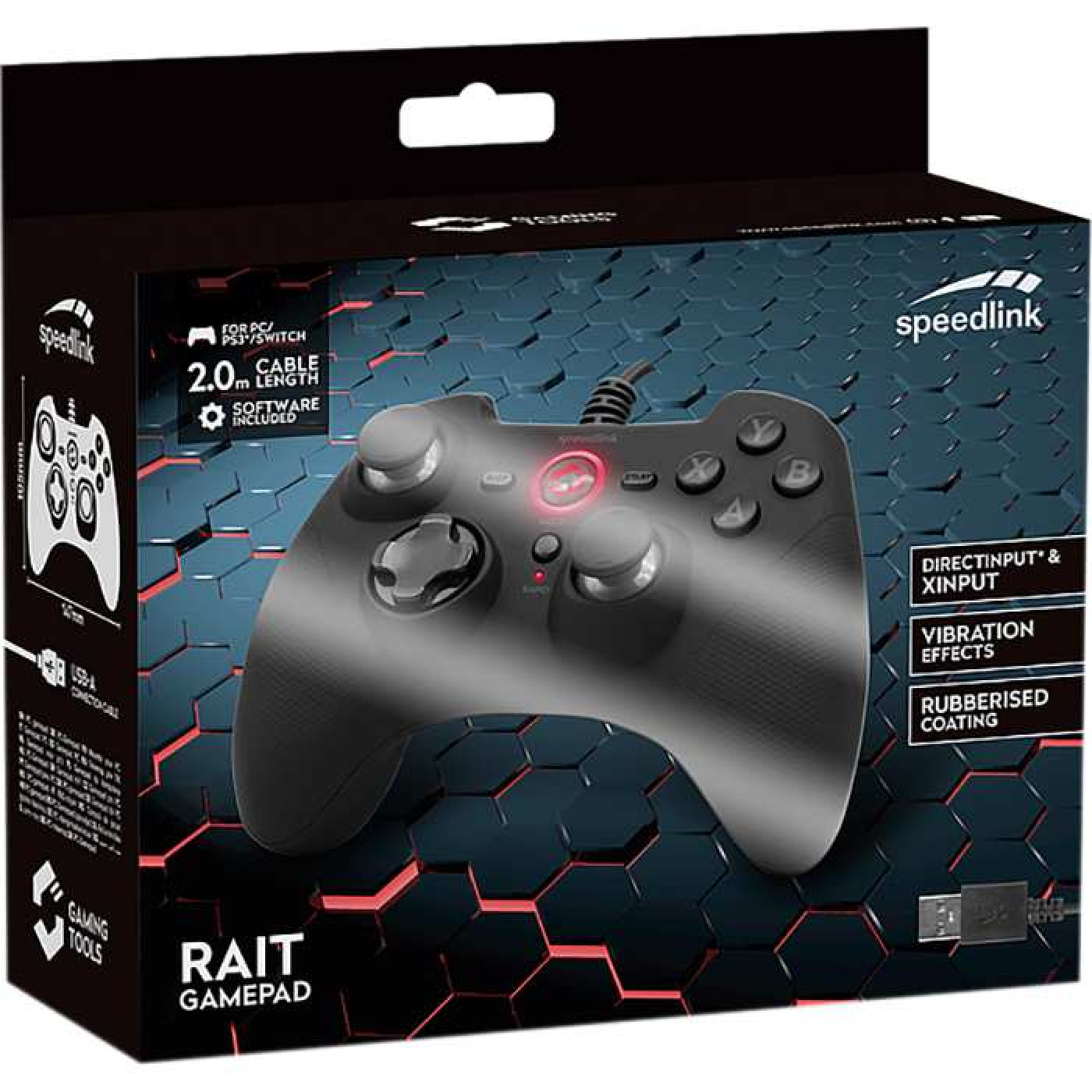 Геймпад Speedlink RAIT Gamepad - for PC/PS3/Switch, rubber-black (SL-650010-BK)
