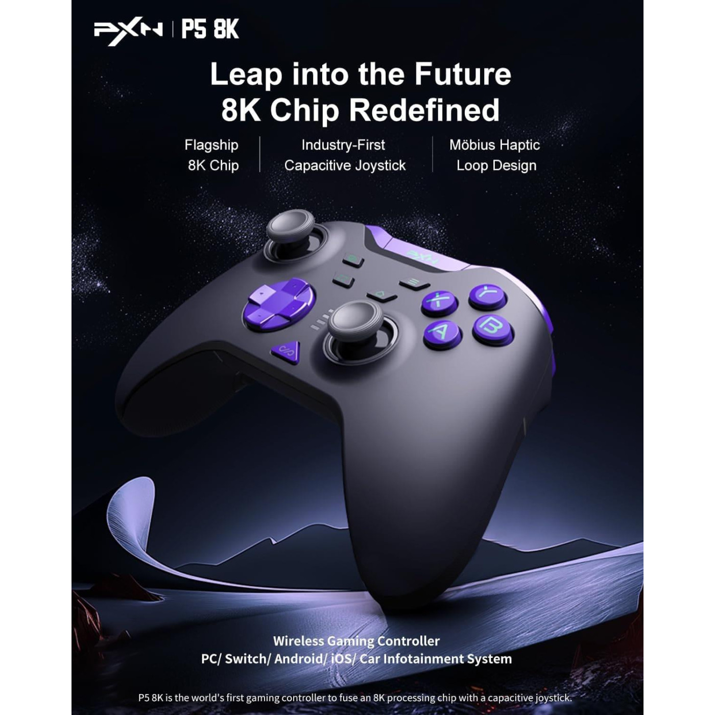 Геймпад PXN P5 8K Wireless (6948052903723) Black/Purple (G-000003837)
