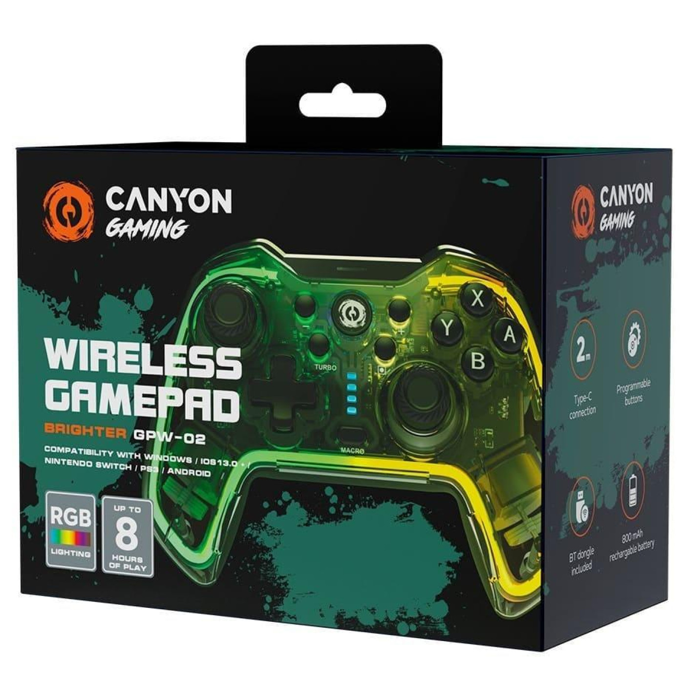 Геймпад Canyon Brighter GPW-02 BT+Dongle Wireless Crystal (CND-GPW02)