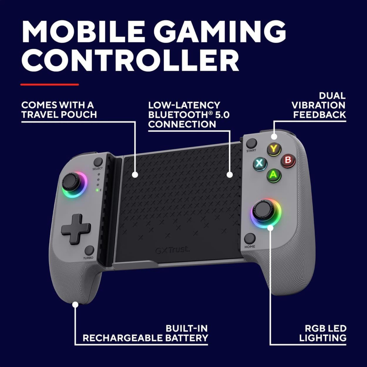 Геймпад Trust GXT 735G Mylox Wireless mobile Gaming Controller BT Grey (25649_TRUST)