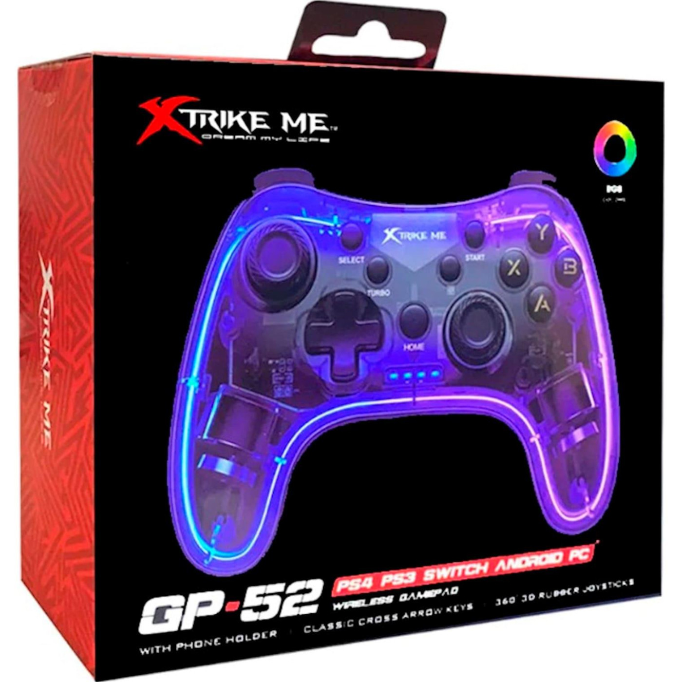 Геймпад Xtrike Me GP-52 Bluetooth RGB PS4/IOS/Android/PC/Nintendo (GP-52)