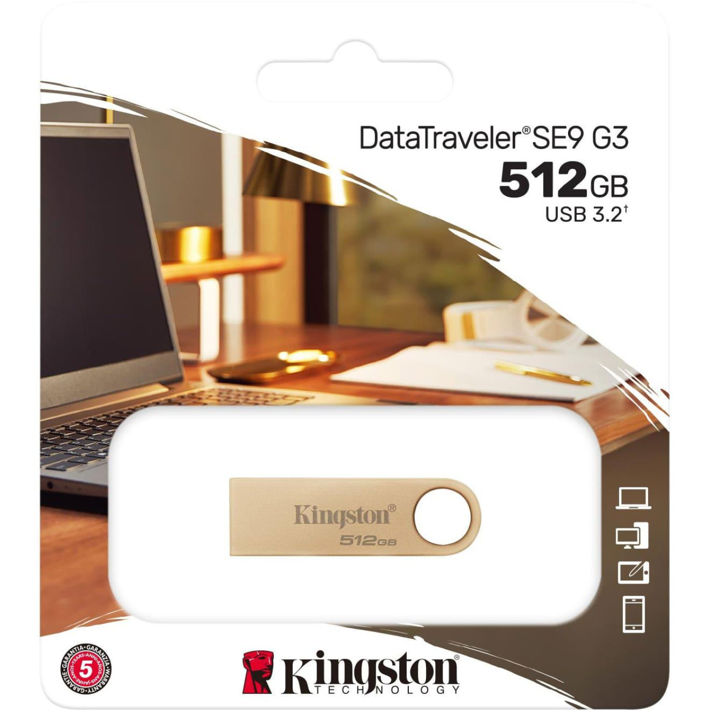 Флеш-накопичувач USB3.2 512GB Kingston DataTraveler SE9 G3 (DTSE9G3/512GB)