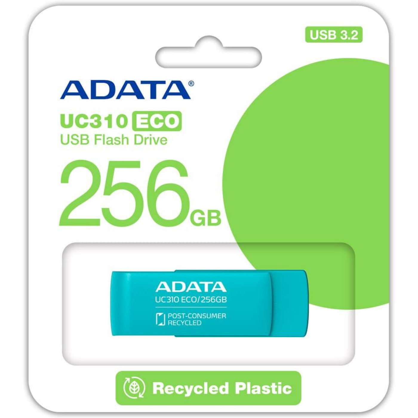 Флеш-накопичувач Adata Flash 256Gb USB 3.2 UC310 Eco Green (UC310E-256G-RGN)
