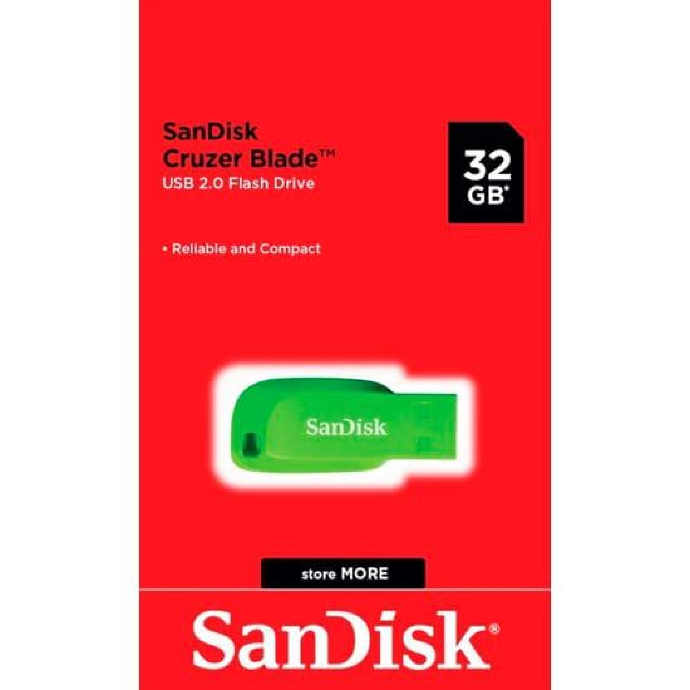 Flash SanDisk USB 2.0 Cruzer Blade 32Gb Green