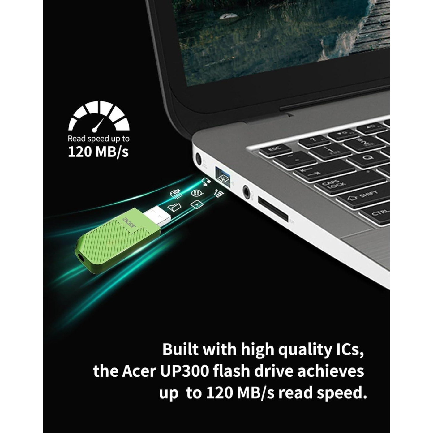 Флеш-накопитель Acer USB Flash 32GB USB 3.2 UP300 Green (BL.9BWWA.557)